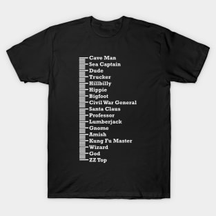 Measurement Chart Beard T-Shirt